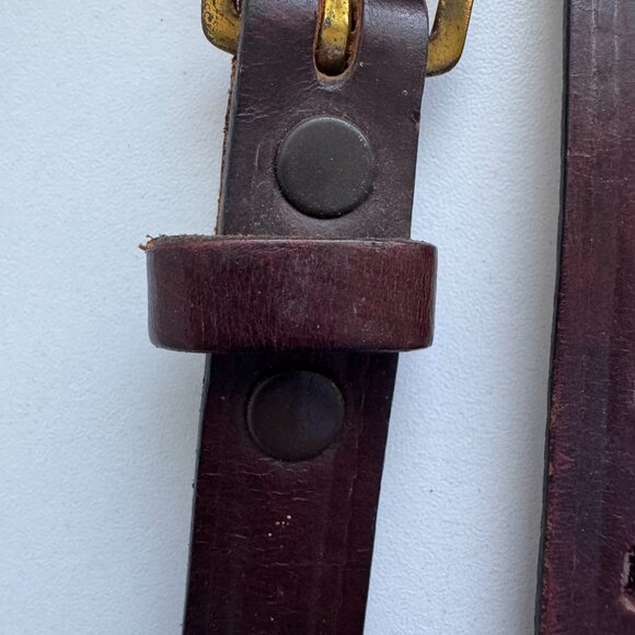 Vintage Hickok Leather Belt Size 34 Brown Brass 90s Americana USA main image 9